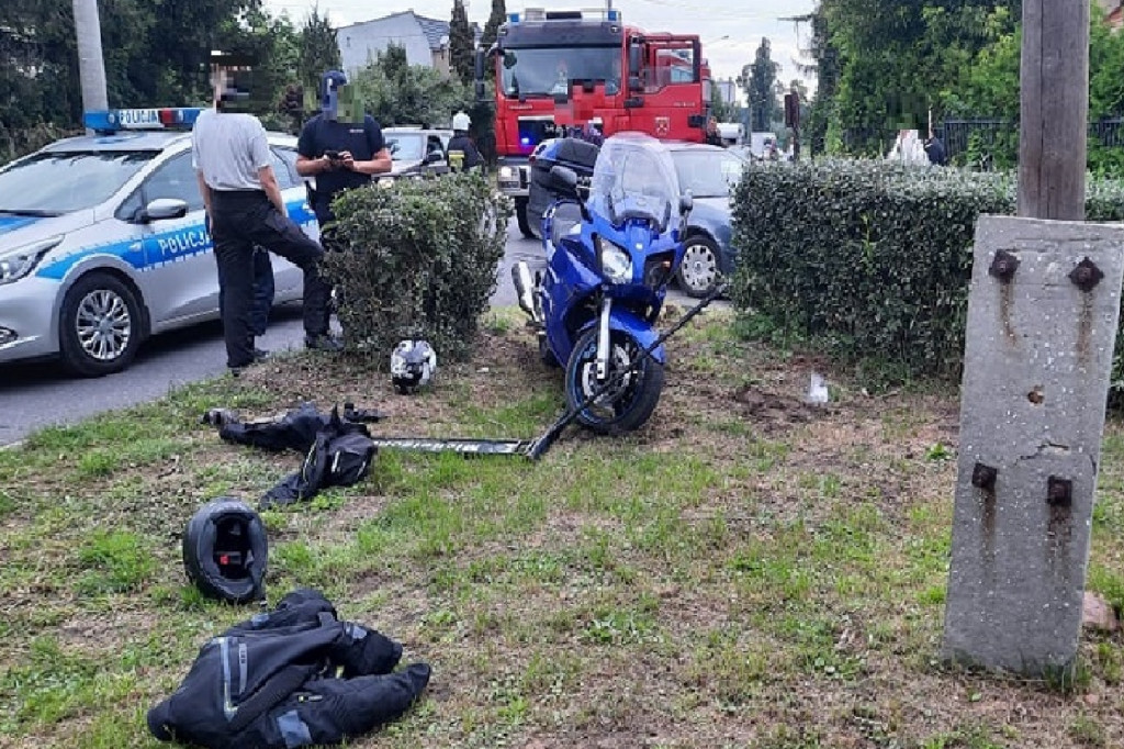 Na Michelsona doszło do zderzenia się motocyklisty z samochodem osobowym