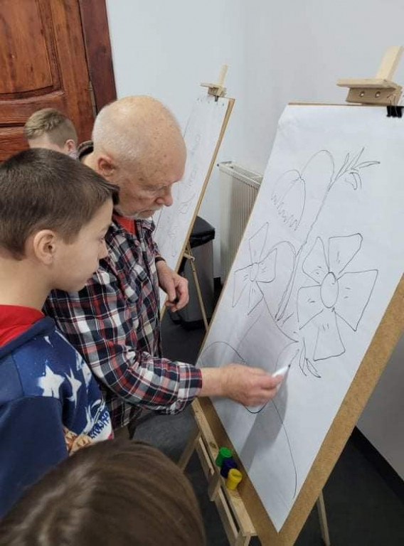 Warsztaty malarskie z Honorowym Obywatelem Miasta Strzelna
