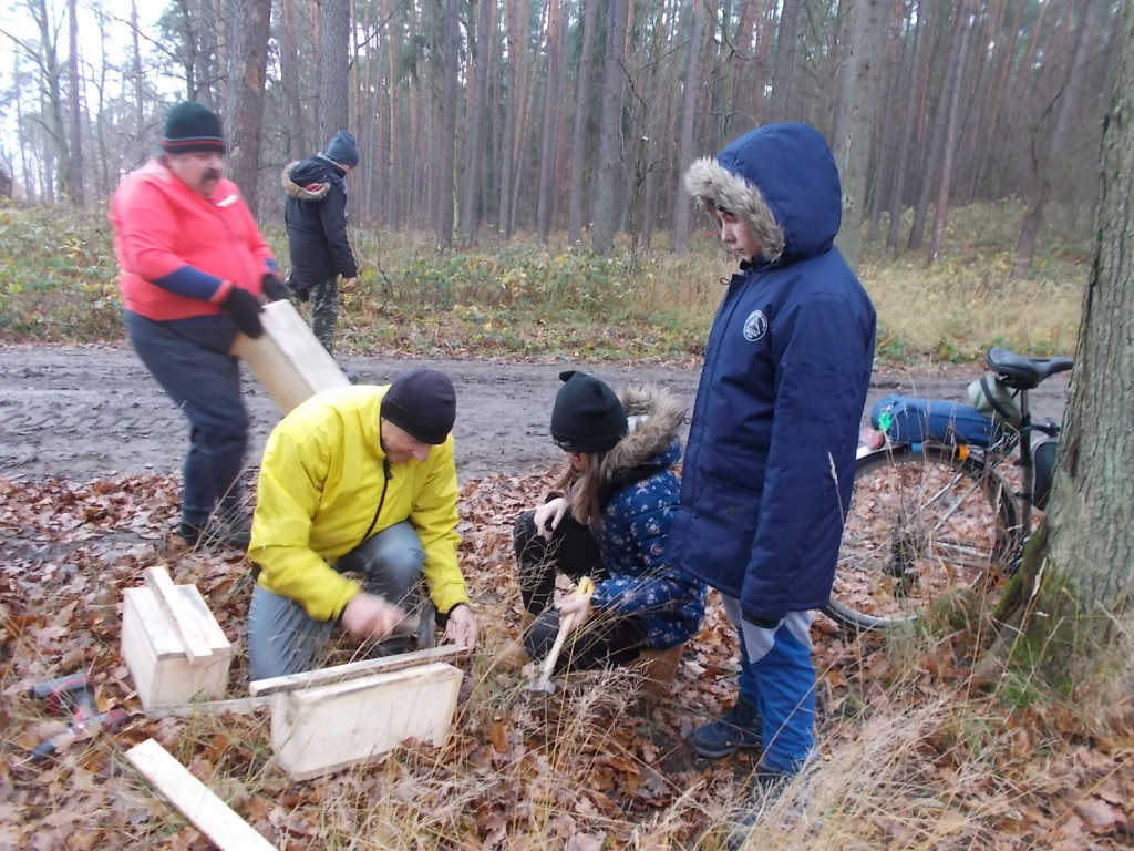 Strzeleńscy harcerze z PTTK i Nadleśnictwem Miradz zawieszali skrzynki lęgowe