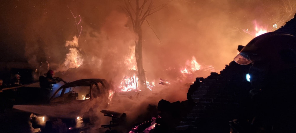 Pożar budynku gospodarczego w Bronisławiu.