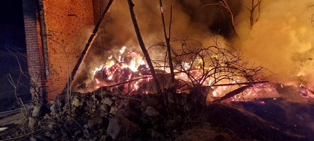 Pożar budynku gospodarczego w Bronisławiu.