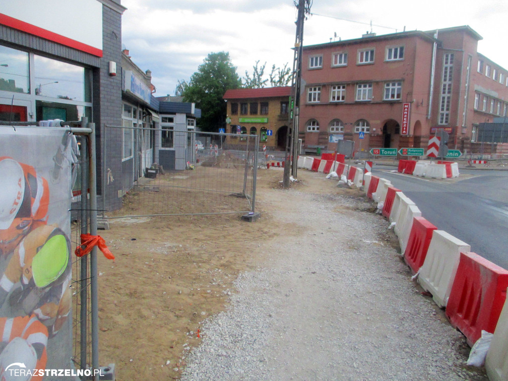 Fotorelacja z placu budowy rond w Strzelnie