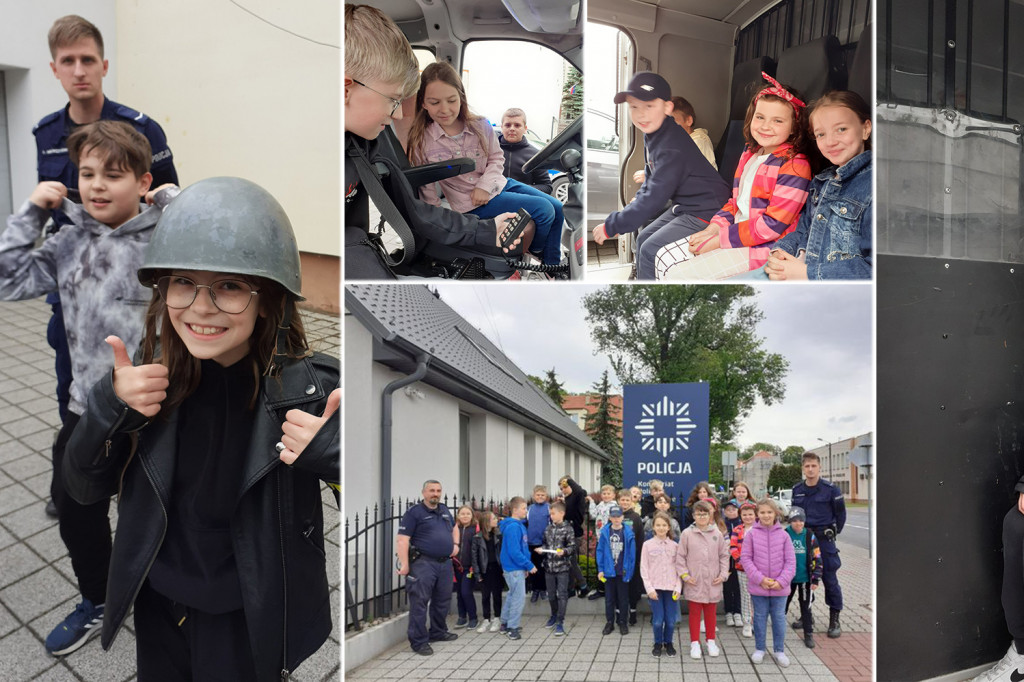 Dzieci z ZSP im. A. A. Michelsona w Strzelnie poznawały pracę policjantów