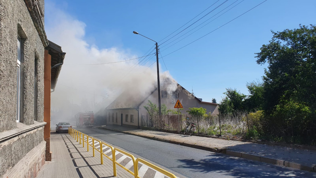 Pożar budynku jednorodzinnego w Strzelnie