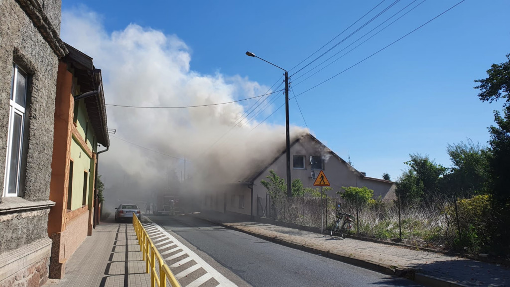 Pożar budynku jednorodzinnego w Strzelnie