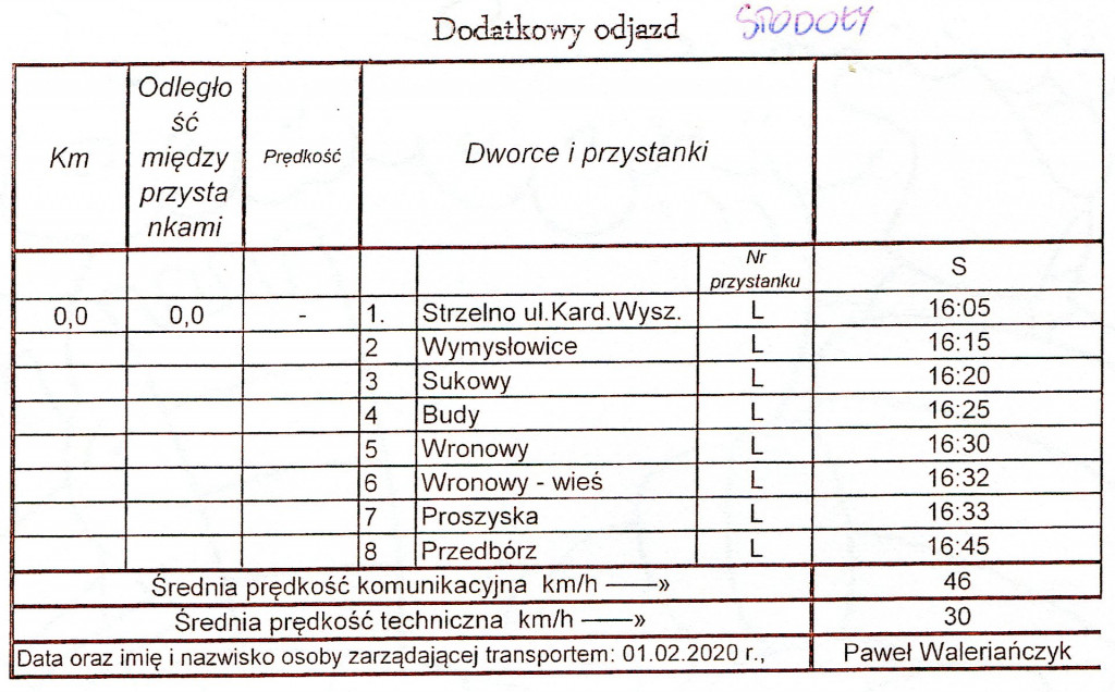 Rozkład jazdy autobusów szkolnych