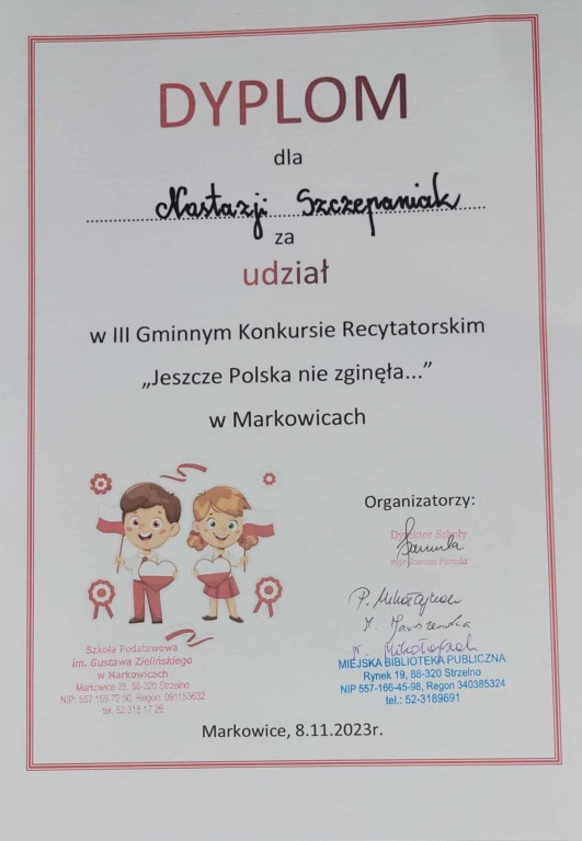 III Gminny Konkurs Recytatorski w Markowicach - \