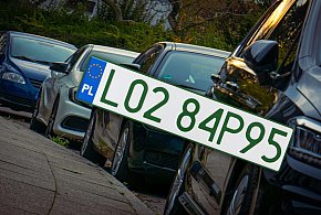 Tablice z zielonymi napisami na kolejnych autach. Nie chodzi o "elektryki"-13144