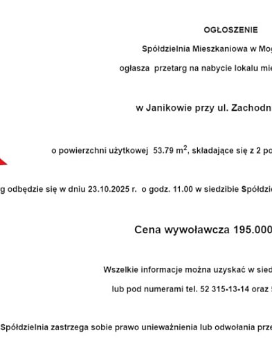 Przetarg na lokal mieszkalny w Janikowie-12644